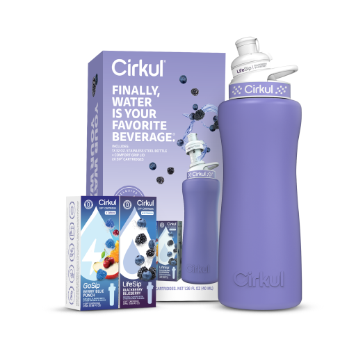 32oz. Matte Periwinkle Stainless Steel Bottle Starter Kit Q1